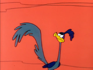 The very first instance where the Road Runner frowns in "Hook, Line and Stinker"