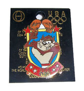 LOONEY TUNES TAZMANIAN DEVIL BOXING USA ATLANTA OLYMPICS SOUVENIR PIN 1996