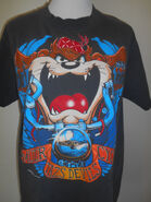 Vintage taz motor cycle t shirt Tasmanian Devil black clothing clothes