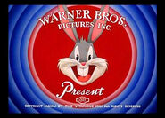 1951-1952 Merrie Melodies Blue Rings Red Background Bugs Bunny's Head