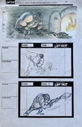 A storyboard by Jim Smith from an unproduced episode titled "Submarine" uploaded to Laff Riot Developer Matt Danner's Twitter[6]