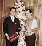 Robert with his son Robert Jr. on Christmas c. 1965.