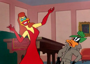 She is not guilty of murder, only of being crazy in love with Daffy.