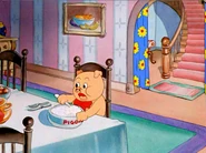 Even after the nightmare, Piggy continues to have a liking to eat.