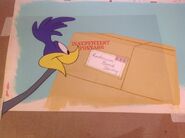 Production background with a Road Runner cel