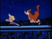 Buttons chases Mindy