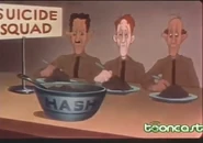 Rookie Revue in Tooncast.png (582 KB) "Rookie Revue" as shown on Tooncast, with the "Suicide Squad eating hash" scene that's normally edited on Cartoon Network and Boomerang