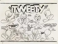 Model sheet for Tweety by Thomas McKimson