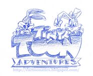 Pre-production Tiny Toons Logo, c. 1989-1990, drawn by Alfred Gimeo, with Babs and Buster Bunny