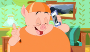 Porky in Peach Costume