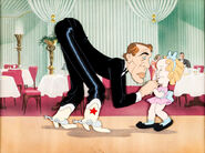 Original production cel of Gary Cooper and Shirley Temple, that was omitted from the 1948 reissue, most likely because of irrelevance.