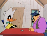His Daffy doesn't open his mouth (beak) widely when talking.
