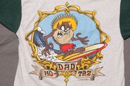 Vintage Taz Ho-Dad Surfer Button Up Baseball Shirt Looney Tunes 1996 surf skate