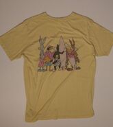 Large Junk Food Looney Tunes T-Shirt Taz Bugs Bunny Daffy Duck Yellow (Back)