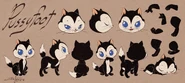 Pussyfoot's model sheet for Looney Tunes Cartoons.