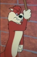 Early prototype of Sam Cat in his debut appearance in "Putty Tat Trouble"