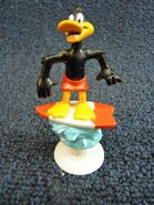 Looney Tunes Daffy Duck on Surf Board 1992 Warner Bros Figurine 3.25