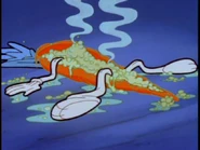 The Bugs clone spawning from the carrot.