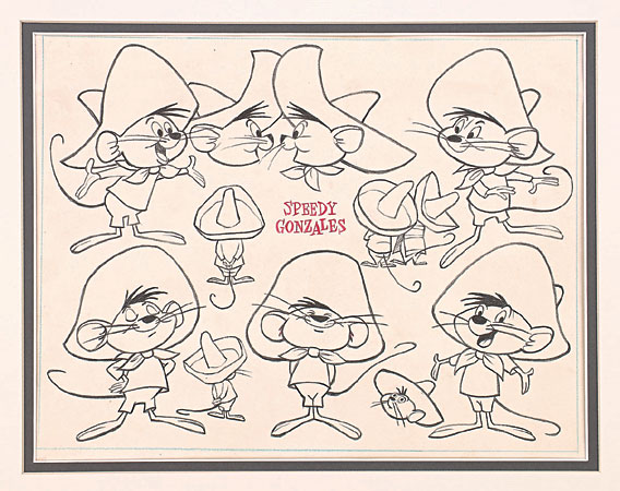 Classic Animation Art — Model sheet of Speedy Gonzales. 1960.