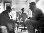 Frank with Norman Taurog (left) and Jerry Lewis (center)