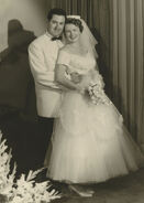 Bob at his wedding with his wife Sody c. 1955