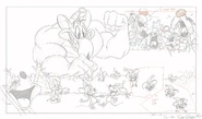 Storyboard for the closing scene showing cameos by Sniffles and Hubie and Bertie