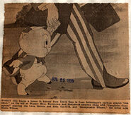 A clipping from a Los Angeles newspaper publicizing the showing of "Old Glory" – and indicating what features it played with.