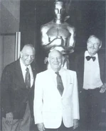 Chuck at the Academy Awards with Mel Blanc and Friz Freleng
