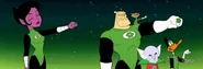 Katma Tui, Kilowog, Ganthet, Ch'p, and Green Loontern