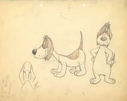 Walky Dog sketch.jpg (129 KB) Model sheet of Barnyard Dawg, erroneously mislabeled as being Leopold from "Birth of a Notion".