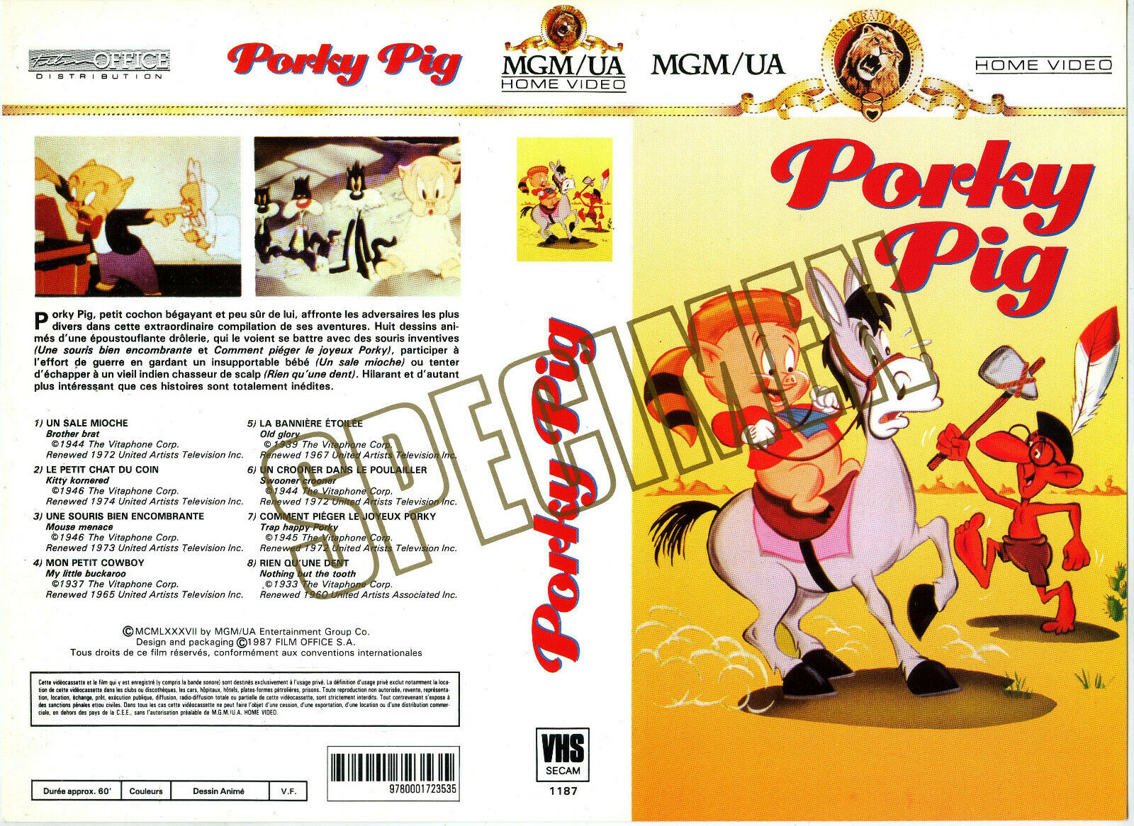 Porky Pig (French VHS, 1987) | Looney Tunes Wiki | Fandom