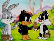 Sylvester with Daffy and Bugs