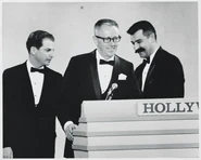 Bill (right) with Lee Mendelson (left) and Charles Schulz (middle)