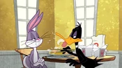 Daffy tries to guess Bugs' birthday, which is actually July 27th.