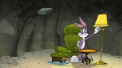 Bugs tries turning on a lamp in his old hole.