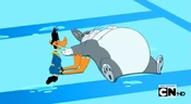 Daffy finally notices Bugs became Big Chungus.