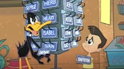 Daffy says "what kind of a name is Darvin?" next to a kid named Darvin.