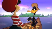 Daffy tells one of his dates that she isn't pretty.