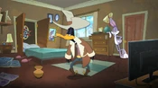 Daffy dresses up as a cowboy.