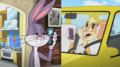 Bugs asks Lola if she would teach Daffy how to impress women.