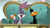Daffy tries to guess what Bugs' catchphrase is, which is actually, "What's up, Doc'?"