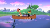 Daffy in a boat with one of his dates.