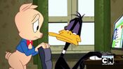 Daffy suggests using a pseudonym.