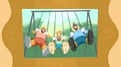Bunny family portrait: Park swing themed