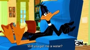 Daffy asks Taz to get him water.
