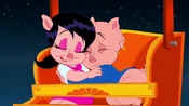Porky and Petunia hugging.