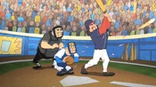 Bugs, Daffy and Porky are watching them play baseball.
