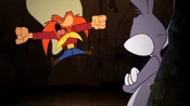 The Foghorn Leghorn Story (479 KB) Sam gets mad at Bugs for making him fall in a hole.