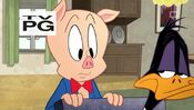 Daffy asks Porky what his height is for an online dating profile.
