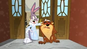 Bugs mistakes "Poochie" for a dog.